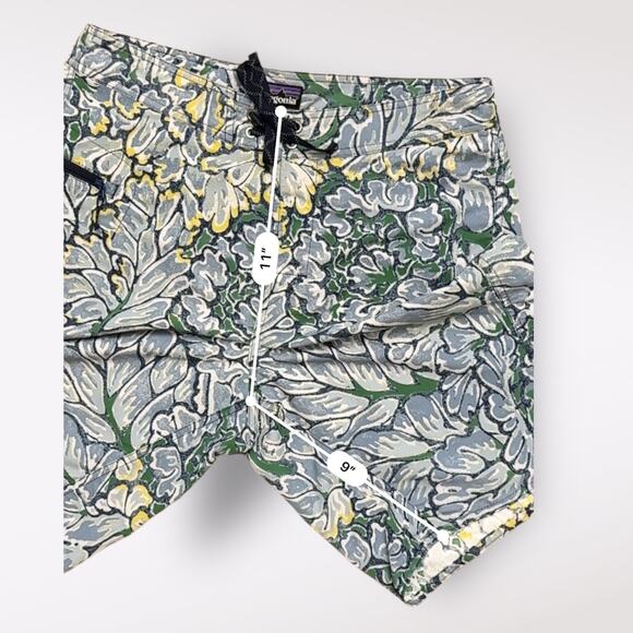 Patagonia Men’s Blue Floral Print Swim‎ Trunks Shorts Size 32 - Picture 8 of 10